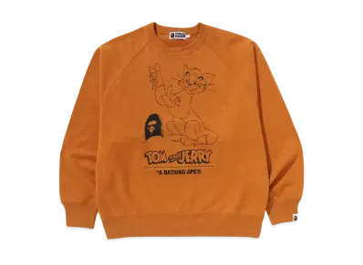 A BATHING APE x Tom And Jerry 85TH Relaxed Fit Crewneck Sweatshirt "Yellow"