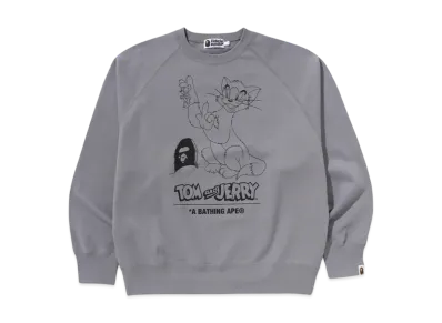 A BATHING APE x Tom And Jerry 85TH Relaxed Fit Crewneck Sweatshirt "Gray"