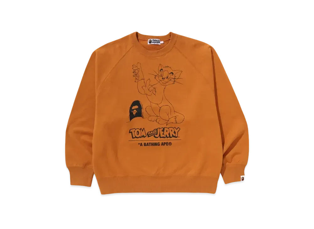 A BATHING APE x Tom And Jerry 85TH Kids Relaxed Fit Crewneck Sweatshirt "Yellow"