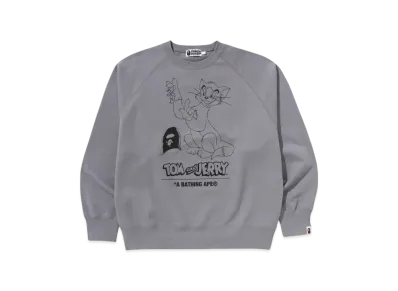 A BATHING APE x Tom And Jerry 85TH Kids Relaxed Fit Crewneck Sweatshirt "Gray"