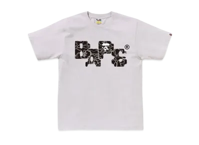 A BATHING APE Neon Camo 8Bit Bape Logo Tee "Gray"