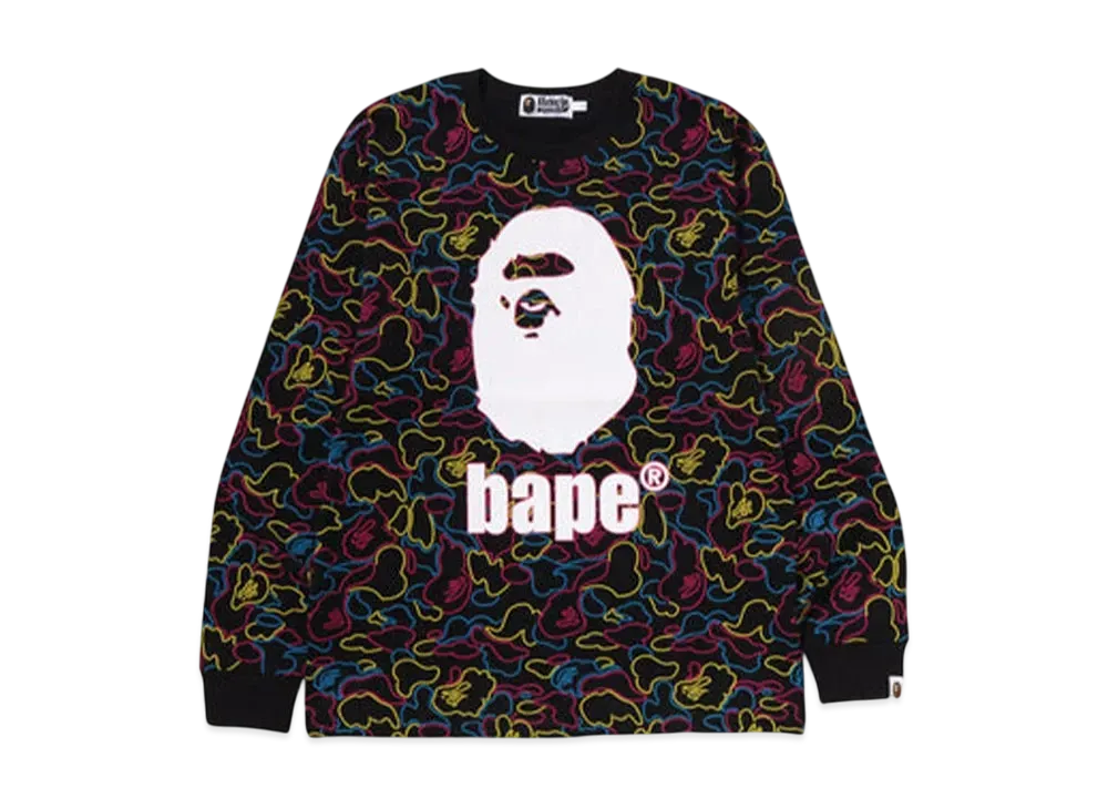 A BATHING APE Neon Camo Ls Tee "Multi"