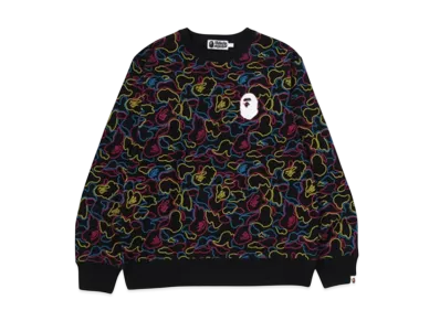 A BATHING APE Neon Camo Crewneck Sweatshirt "Multi"