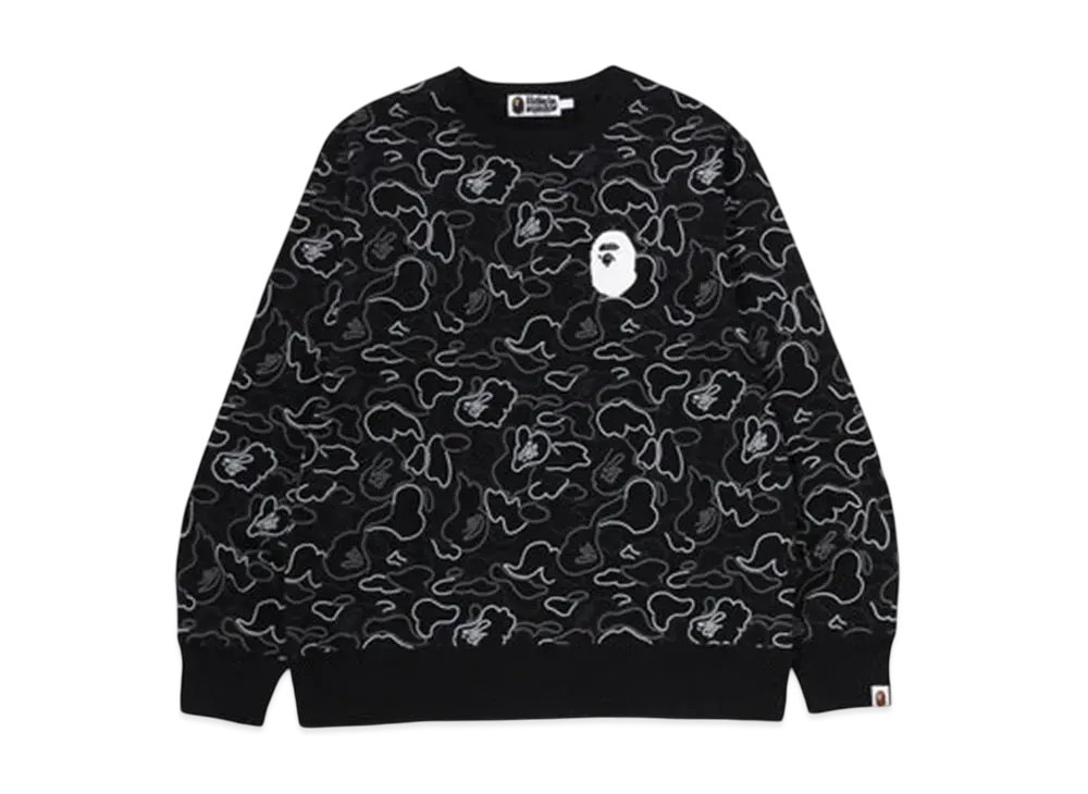 A BATHING APE Neon Camo Crewneck Sweatshirt "Black"