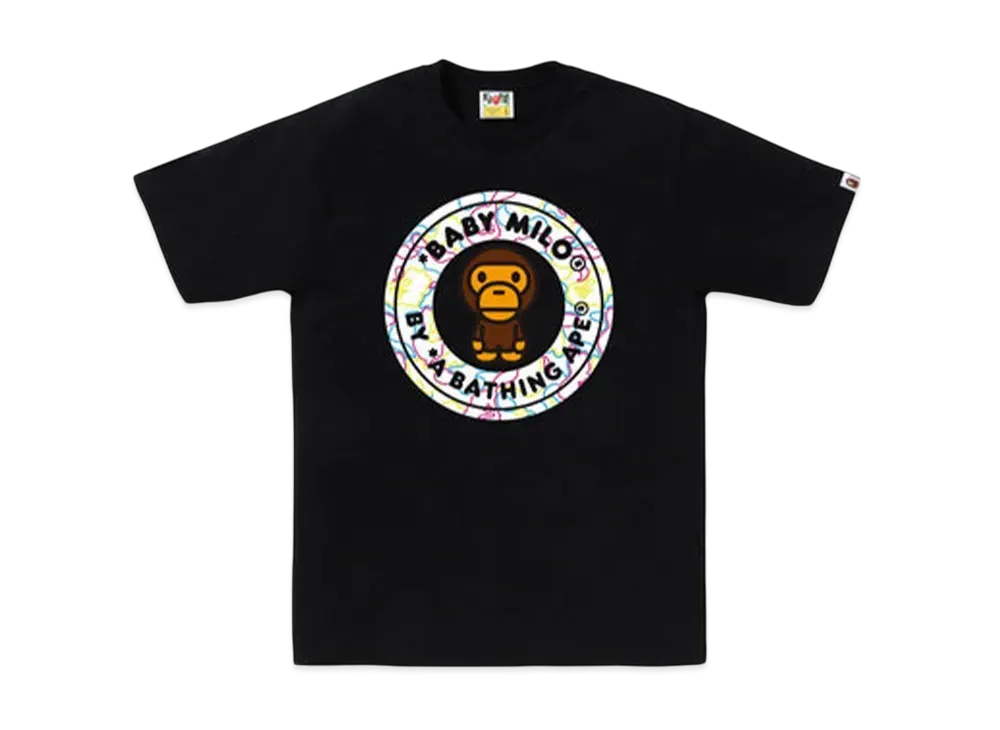 A BATHING APE Neon Camo Milo Busy Works Tee "Black"
