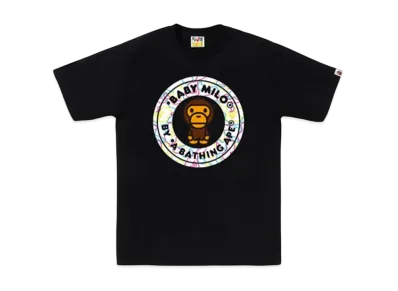 A BATHING APE Neon Camo Milo Busy Works Tee "Black"