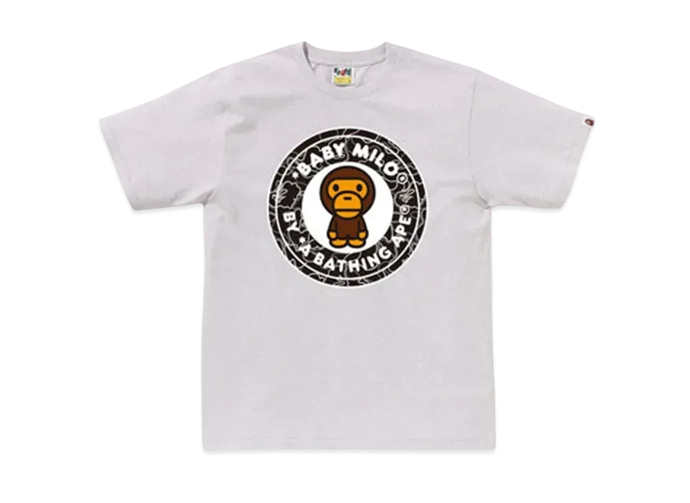 A BATHING APE Neon Camo Milo Busy Works Tee "Gray"