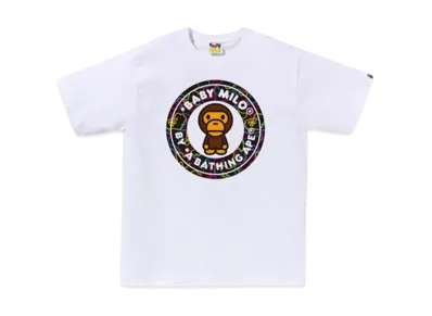 A BATHING APE Neon Camo Milo Busy Works Tee "White"