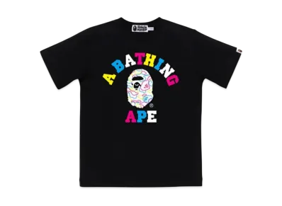 A BATHING APE Neon Camo College Tee "Black"