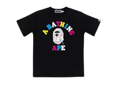 A BATHING APE Neon Camo College Tee "Black"