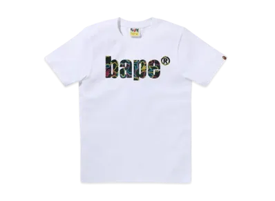 A BATHING APE Neon Camo Bape Logo Tee "White"