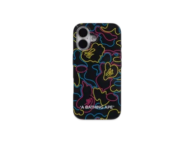 A BATHING APE Neon Camo Iphone 16 Case "Black"
