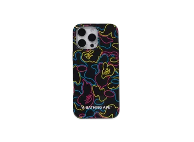 A BATHING APE Neon Camo Iphone 16 Pro Max Case "Black"