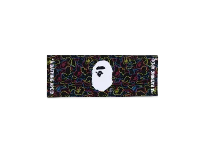A BATHING APE Neon Camo Sports Towel "Black"