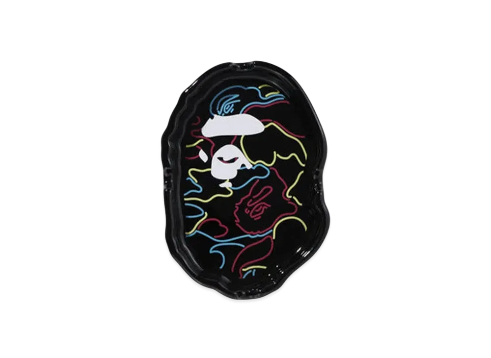 A BATHING APE Neon Camo Ape Head Ashtray "Black"