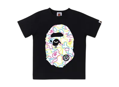 A BATHING APE Neon Camo Big Ape Head Tee "Black"