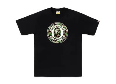 A BATHING APE Abc Camo Busy Works Tee "Black/Green"