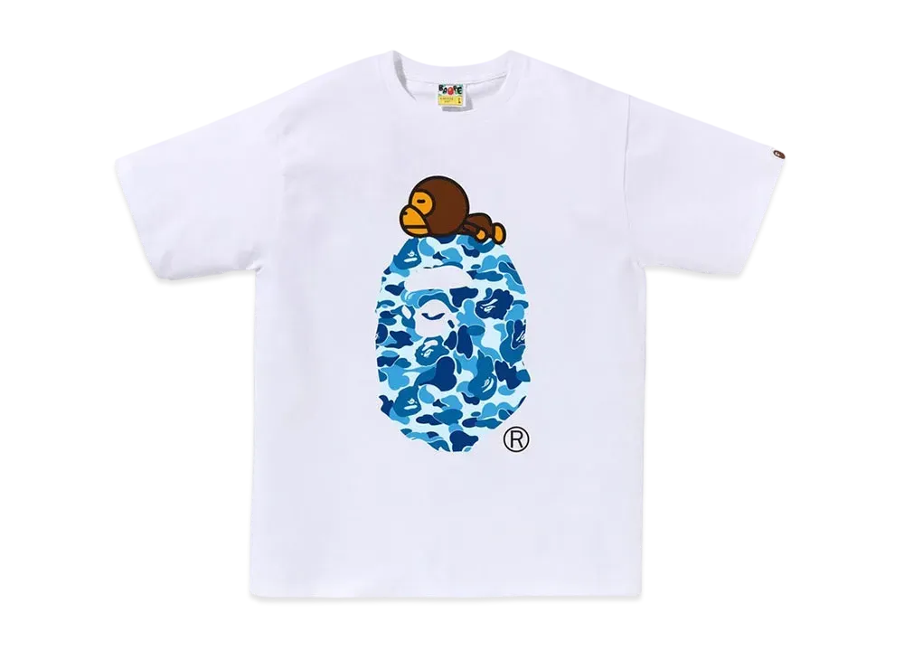 A BATHING APE Abc Camo Milo On Big Ape Tee "White/Black"