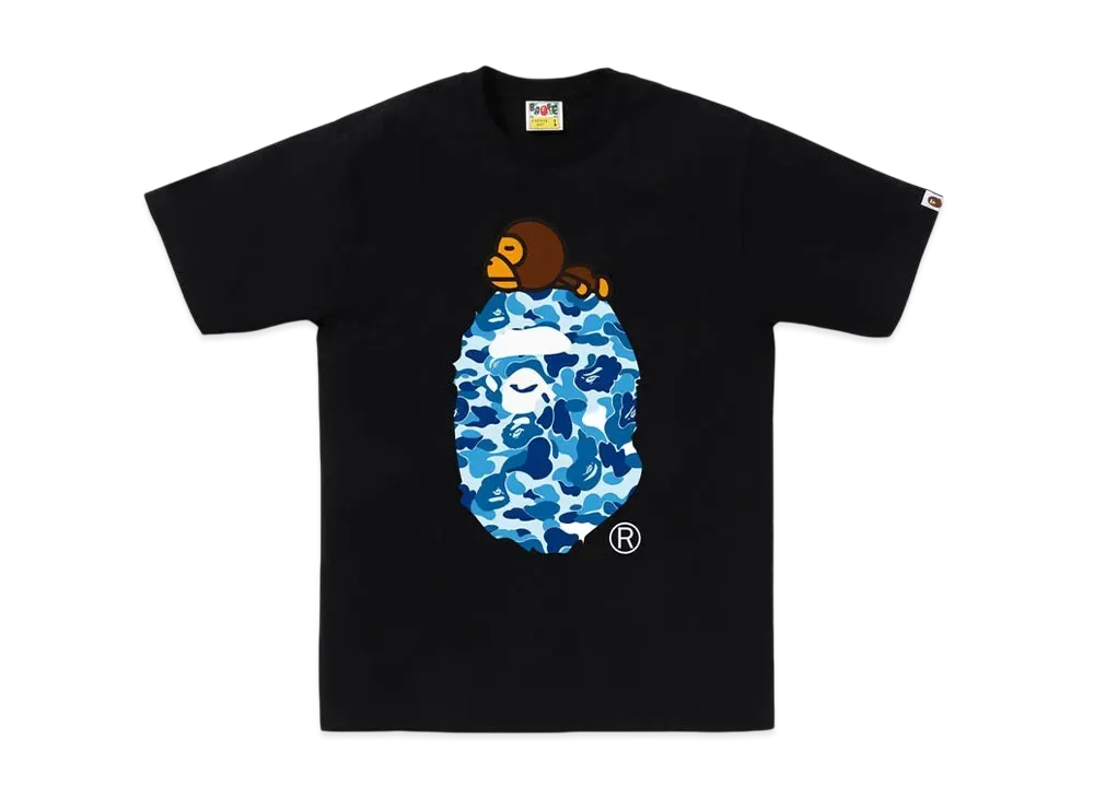 A BATHING APE Abc Camo Milo On Big Ape Tee "Black/Black"