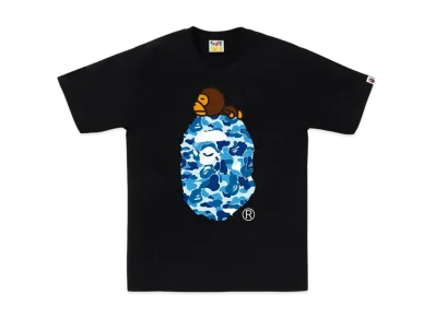 A BATHING APE Abc Camo Milo On Big Ape Tee "Black/Black"