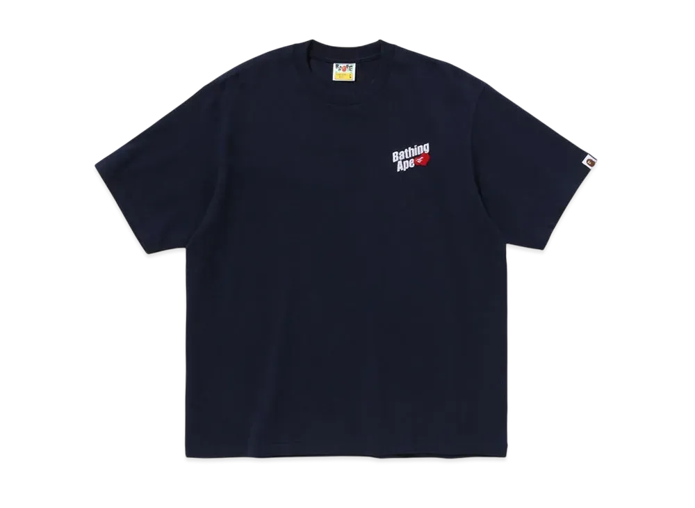A BATHING APE Bathing Ape Logo Relaxed Fit Tee "Navy"