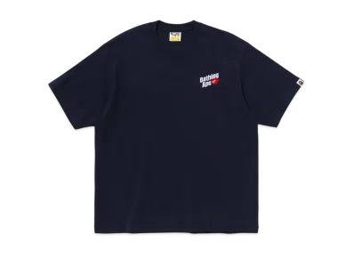 A BATHING APE Bathing Ape Logo Relaxed Fit Tee "Navy"