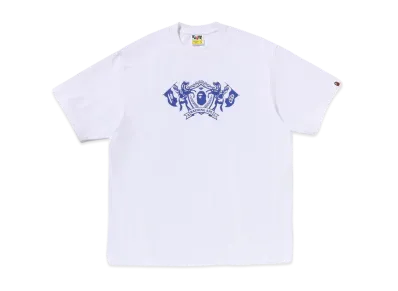 A BATHING APE College Logo Relaxed Fit Tee "White"