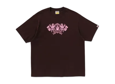 A BATHING APE College Logo Relaxed Fit Tee "Brown"