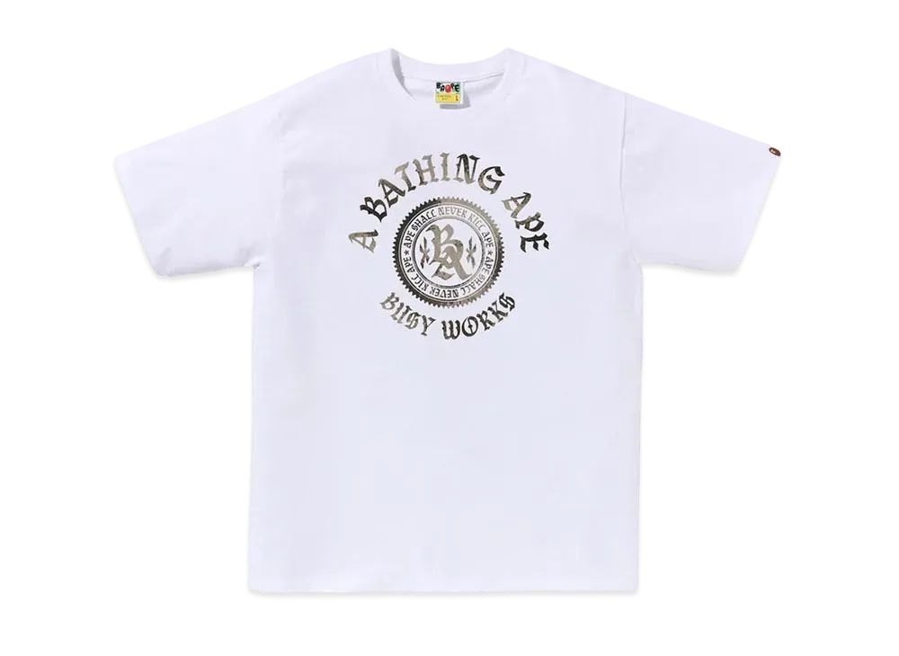 A BATHING APE High Tone Bleach Ba Emblem Tee "White"