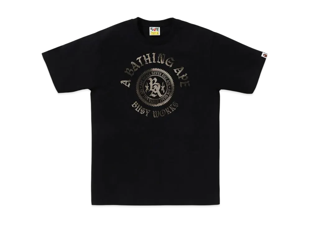 A BATHING APE High Tone Bleach Ba Emblem Tee "Black"
