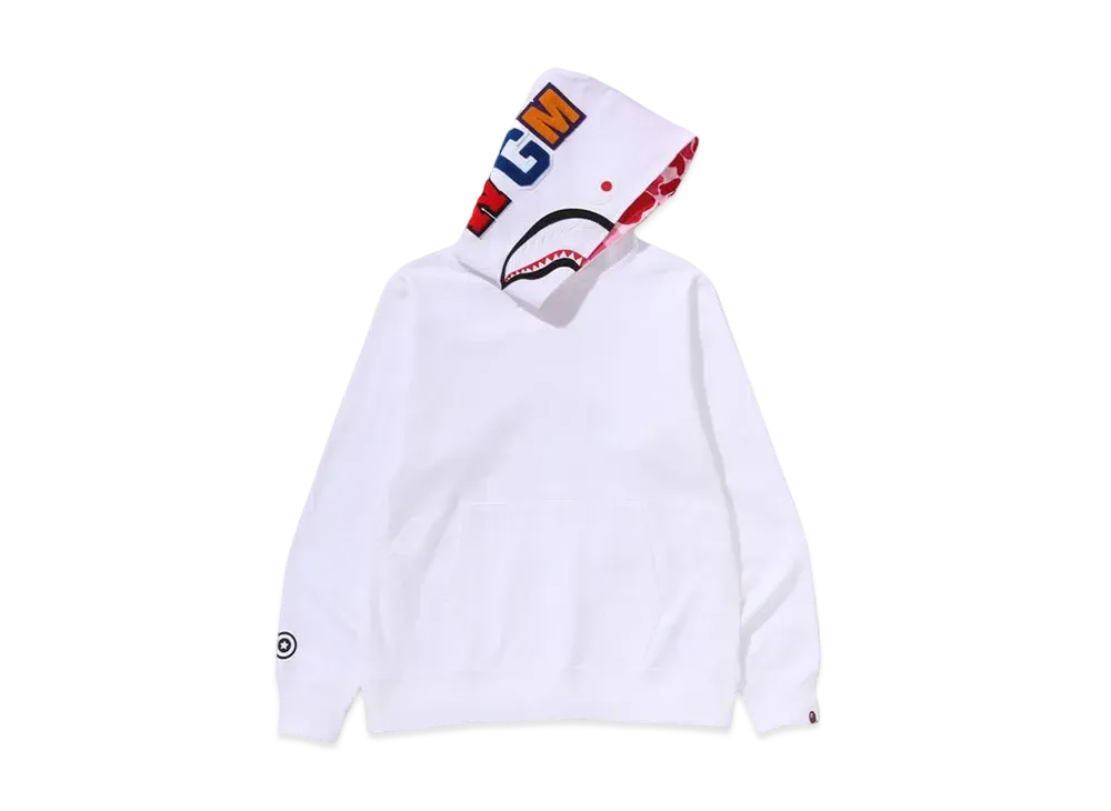 A BATHING APE Abc Camo Shark Pullover Hoodie "White"