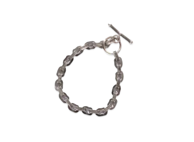 A BATHING APE Bape Black Madface Kashira Bracelet "Silver"