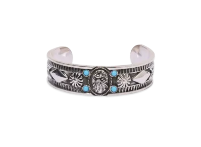 A BATHING APE Bape Black Navajo Bangle With Turquoise "Silver"