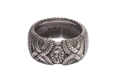 A BATHING APE Bape Black Tsuka Ring "Silver"