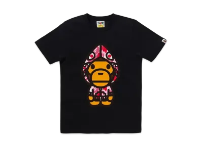 A BATHING APE Abc Camo Shark Hoodie Milo Tee "Black/Pink"