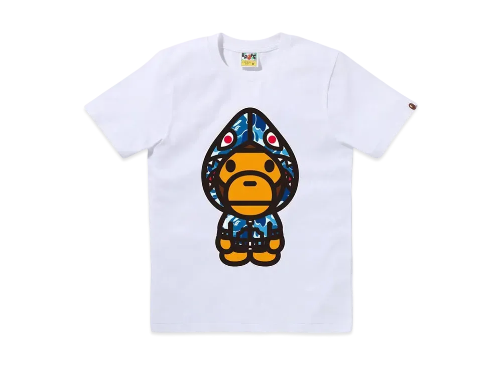 A BATHING APE Abc Camo Shark Hoodie Milo Tee "White/Blue"