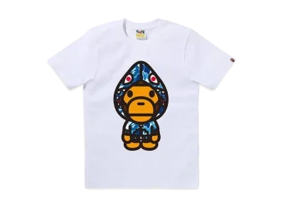 A BATHING APE Abc Camo Shark Hoodie Milo Tee "White/Blue"