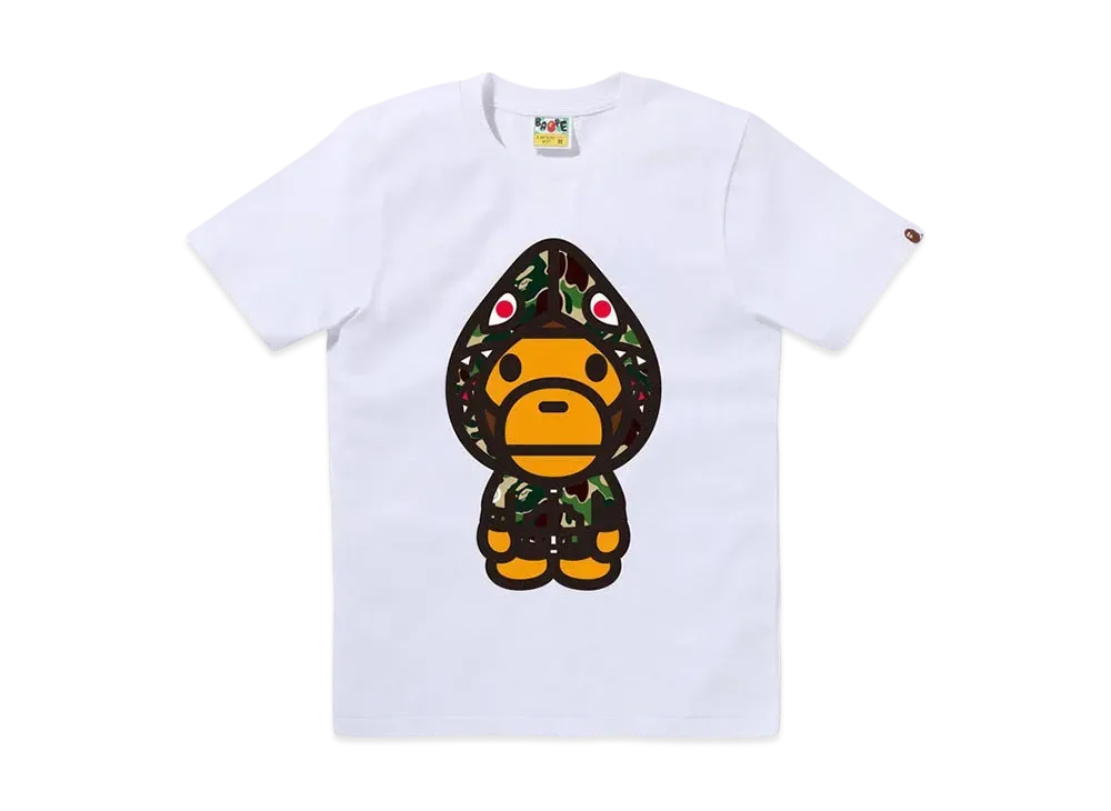 A BATHING APE Abc Camo Shark Hoodie Milo Tee "White/Green"