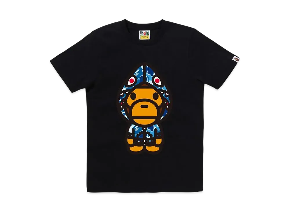 A BATHING APE Abc Camo Shark Hoodie Milo Tee "Black/Blue"