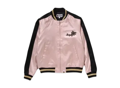 A BATHING APE Neon Ape Head Souvenir Jacket "Pink"