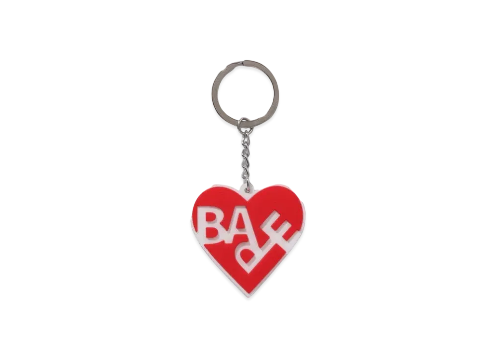 A BATHING APE Bape Heart Keychain "Red"