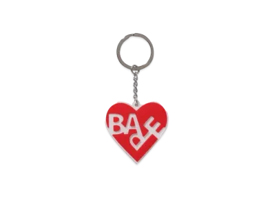 A BATHING APE Bape Heart Keychain "Red"