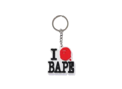 A BATHING APE I Love Bape Keychain "White"