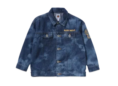 A BATHING APE Milo High Tone Bleach Loose Fit 10Oz Denim Jacket "Indigo"