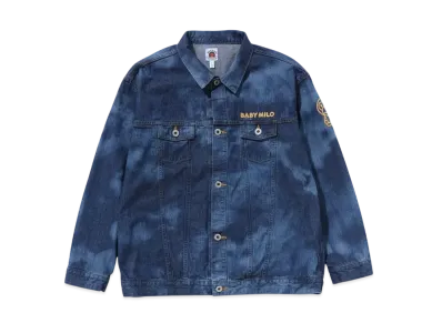 A BATHING APE Milo High Tone Bleach Loose Fit 10Oz Denim Jacket "Indigo"