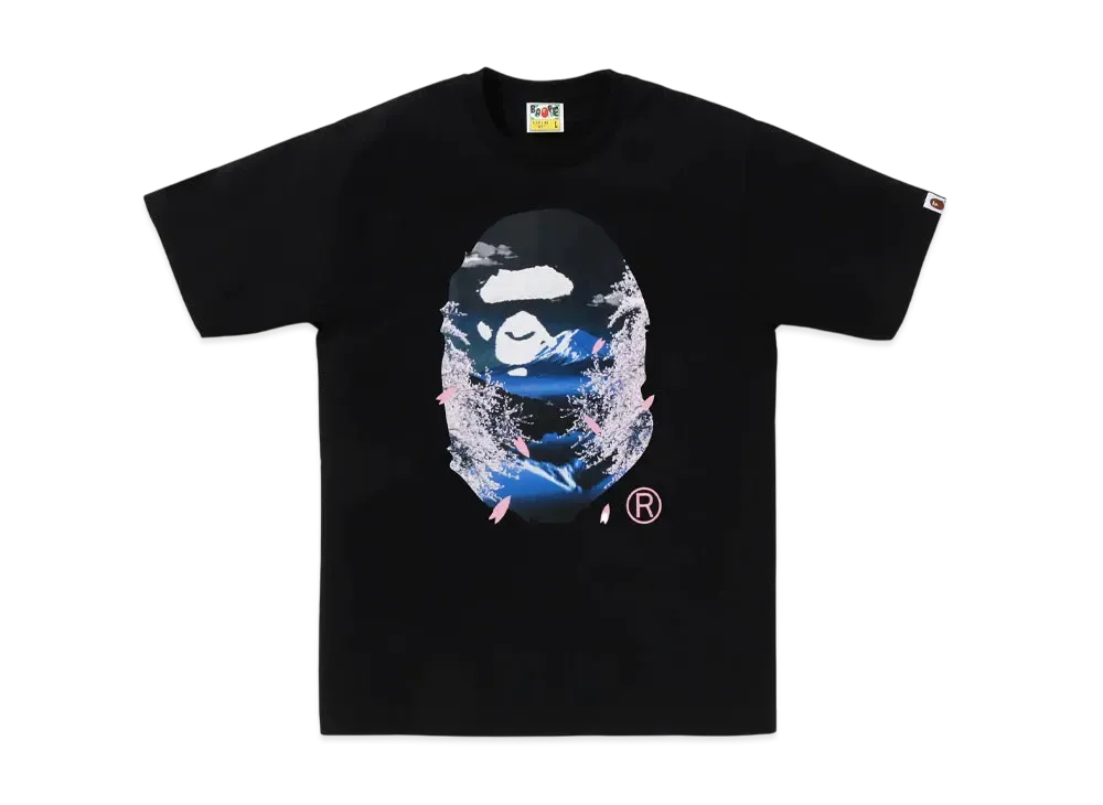 46678★夏 アベイシングエイプ Tシャツ 桜 メンズ XS ブラック A Bathing Ape Men Sakura A Bathing Ape Tee black