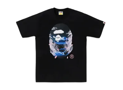 A BATHING APE Sakura Photo Ape Head Tee "Black"