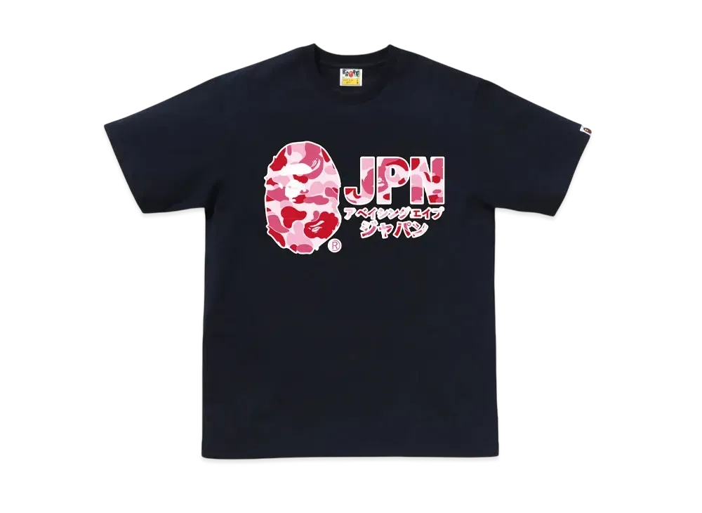 A BATHING APE ABC Camo JPN Katakana Tee "Navy"