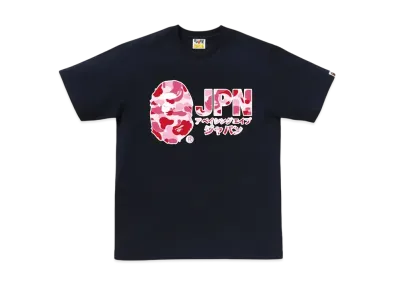 A BATHING APE ABC Camo JPN Katakana Tee "Navy"
