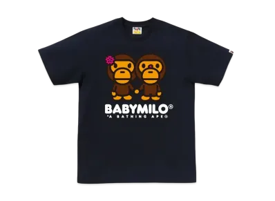 A BATHING APE Sakura Baby Milo Tee "Navy"